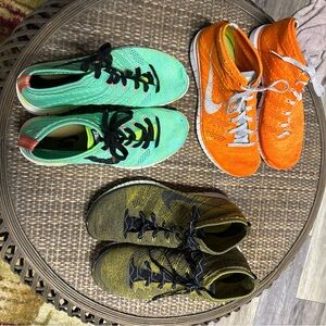 Nike LOT - Free Flyknit Chukka Orange Volt,hyper turquoise and Gold 9.5 - NICE